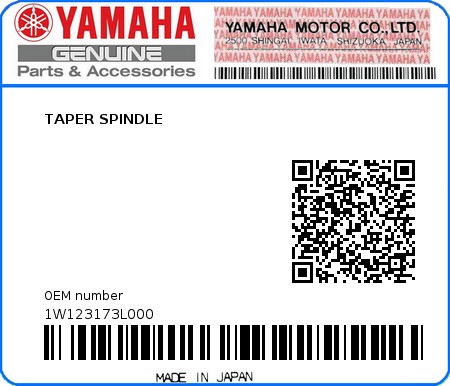 Product image: Yamaha - 1W123173L000 - TAPER SPINDLE  0