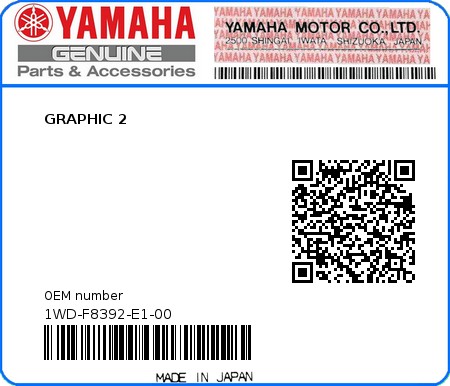 Product image: Yamaha - 1WD-F8392-E1-00 - GRAPHIC 2  0