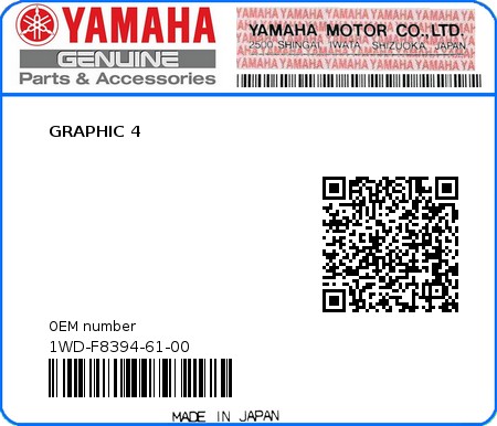 Product image: Yamaha - 1WD-F8394-61-00 - GRAPHIC 4  0