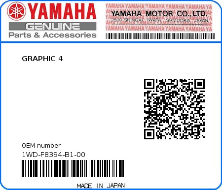 Product image: Yamaha - 1WD-F8394-B1-00 - GRAPHIC 4  0