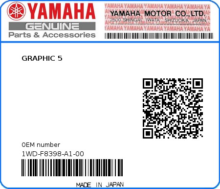 Product image: Yamaha - 1WD-F8398-A1-00 - GRAPHIC 5  0