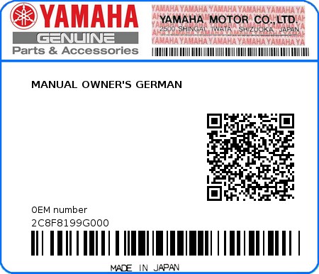 Product image: Yamaha - 2C8F8199G000 - MANUAL OWNER'S GERMAN  0