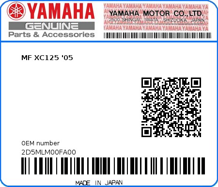 Product image: Yamaha - 2D5MLM00FA00 - MF XC125 '05  0