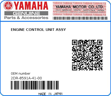 Product image: Yamaha - 2DR-8591A-41-00 - ENGINE CONTROL UNIT ASSY  0