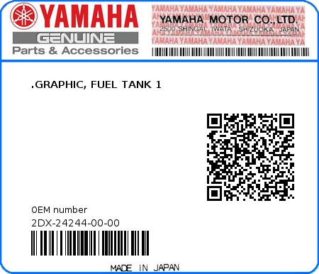 Product image: Yamaha - 2DX-24244-00-00 - .GRAPHIC, FUEL TANK 1  0