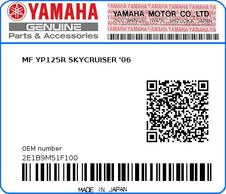 Product image: Yamaha - 2E1B9M51F100 - MF YP125R SKYCRUISER '06  0
