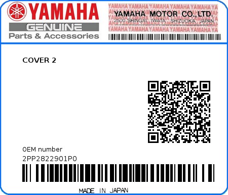 Product image: Yamaha - 2PP2822901P0 - COVER 2  0