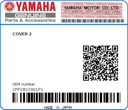 Product image: Yamaha - 2PP2822901P1 - COVER 2  0