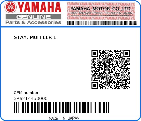 Product image: Yamaha - 3P6214450000 - STAY, MUFFLER 1  0