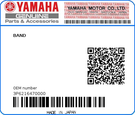 Product image: Yamaha - 3P6216470000 - BAND  0