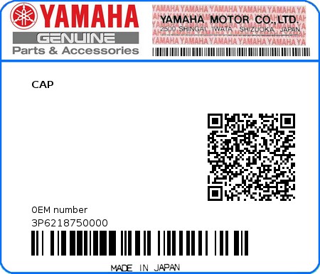 Product image: Yamaha - 3P6218750000 - CAP  0