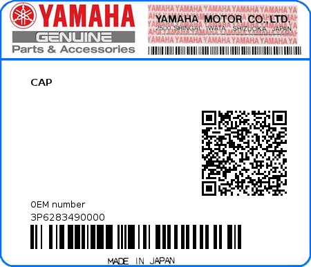 Product image: Yamaha - 3P6283490000 - CAP  0