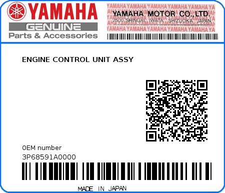 Product image: Yamaha - 3P68591A0000 - ENGINE CONTROL UNIT ASSY  0