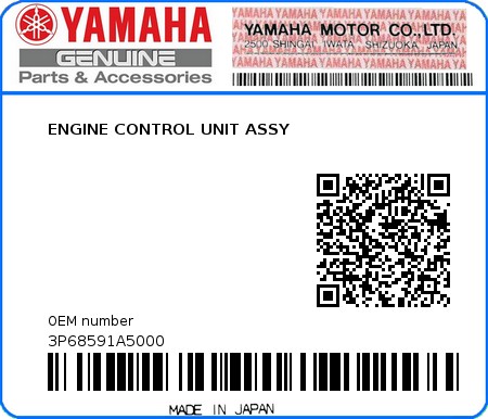 Product image: Yamaha - 3P68591A5000 - ENGINE CONTROL UNIT ASSY  0