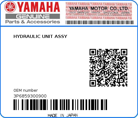 Product image: Yamaha - 3P6859300900 - HYDRAULIC UNIT ASSY  0
