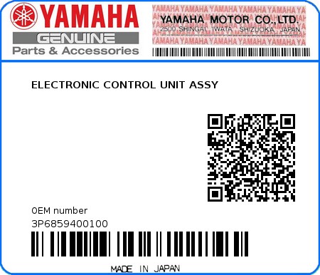 Product image: Yamaha - 3P6859400100 - ELECTRONIC CONTROL UNIT ASSY  0