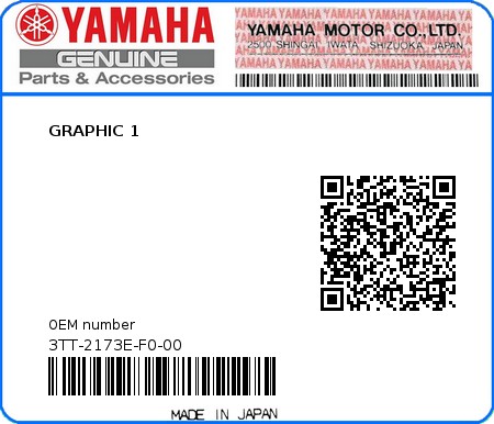 Product image: Yamaha - 3TT-2173E-F0-00 - GRAPHIC 1  0