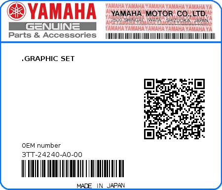Product image: Yamaha - 3TT-24240-A0-00 - .GRAPHIC SET  0