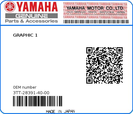 Product image: Yamaha - 3TT-28391-40-00 - GRAPHIC 1  0