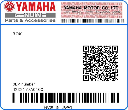 Product image: Yamaha - 42X2177A0100 - BOX  0