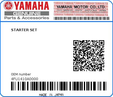 Product image: Yamaha - 4FU1410A0000 - STARTER SET  0