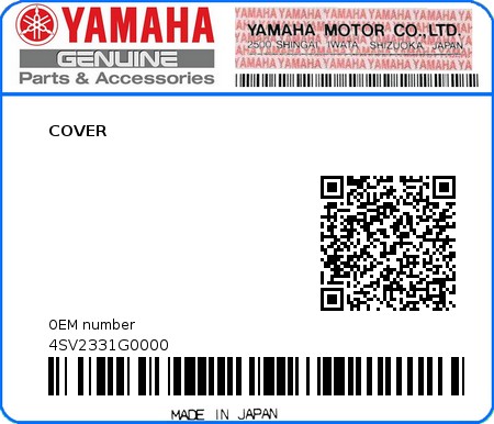 Product image: Yamaha - 4SV2331G0000 - COVER  0