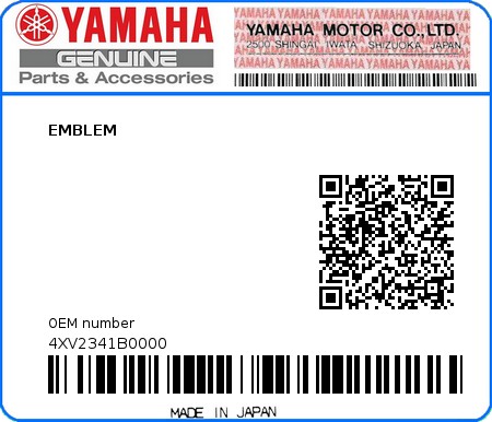Product image: Yamaha - 4XV2341B0000 - EMBLEM  0