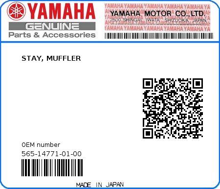 Product image: Yamaha - 565-14771-01-00 - STAY, MUFFLER  0