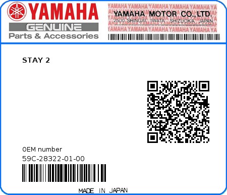 Product image: Yamaha - 59C-28322-01-00 - STAY 2  0