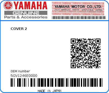 Product image: Yamaha - 5GV1246E0000 - COVER 2  0