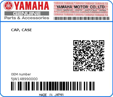 Product image: Yamaha - 5JW148990000 - CAP, CASE  0