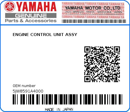 Product image: Yamaha - 5JW8591A4000 - ENGINE CONTROL UNIT ASSY  0