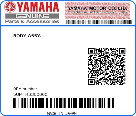 Yamaha - 5UMH43300000 - BODY ASSY. | Goparts