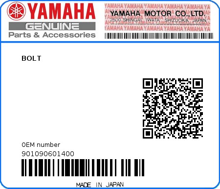 Product image: Yamaha - 901090601400 - BOLT  0