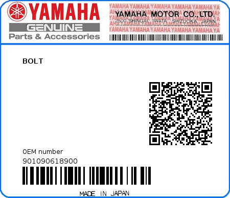 Product image: Yamaha - 901090618900 - BOLT  0