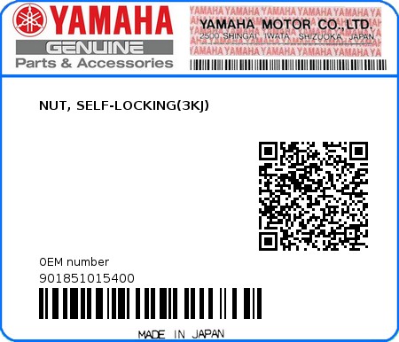 Product image: Yamaha - 901851015400 - NUT, SELF-LOCKING(3KJ)  0