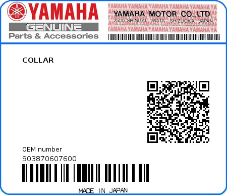 Product image: Yamaha - 903870607600 - COLLAR  0