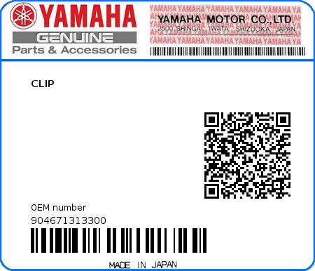 Product image: Yamaha - 904671313300 - CLIP   0