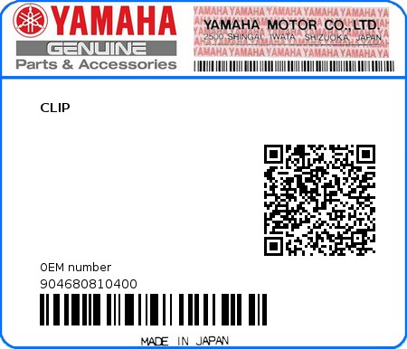 Product image: Yamaha - 904680810400 - CLIP  0