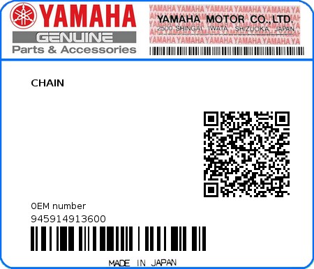 Product image: Yamaha - 945914913600 - CHAIN  0