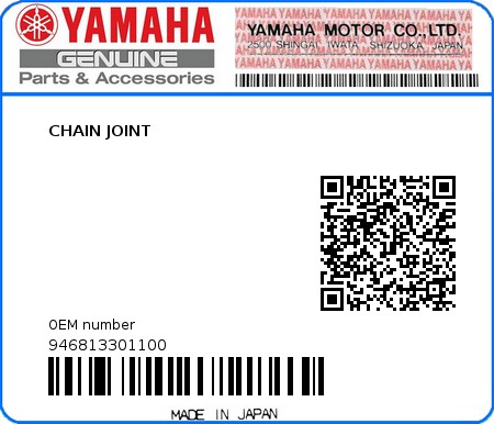 Product image: Yamaha - 946813301100 - CHAIN JOINT  0