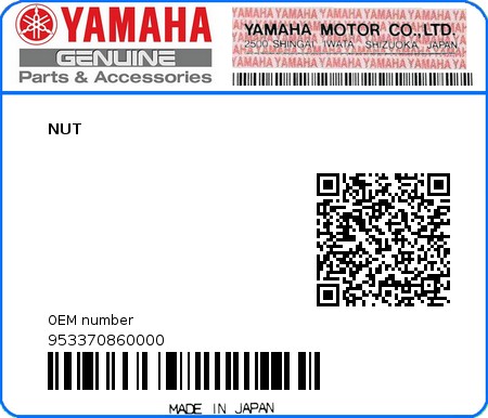 Product image: Yamaha - 953370860000 - NUT   0