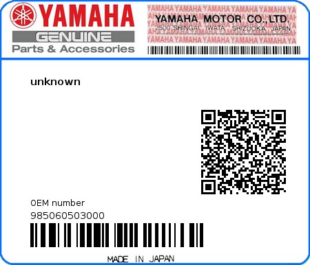 Product image: Yamaha - 985060503000 - unknown  0
