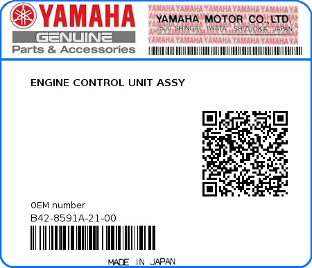 Product image: Yamaha - B42-8591A-21-00 - ENGINE CONTROL UNIT ASSY  0