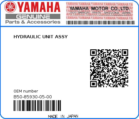 Product image: Yamaha - B50-85930-05-00 - HYDRAULIC UNIT ASSY  0