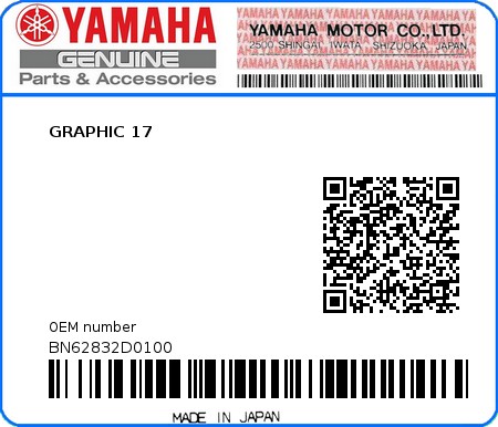 Product image: Yamaha - BN62832D0100 - GRAPHIC 17  0