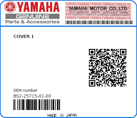 Product image: Yamaha - BS2-25715-01-00 - COVER 1  0