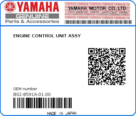 Product image: Yamaha - BS2-8591A-01-00 - ENGINE CONTROL UNIT ASSY  0