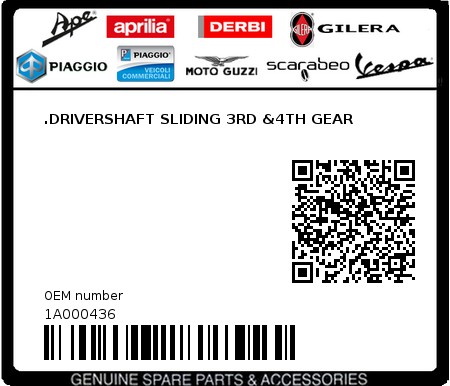 Product image: Moto Guzzi - 1A000436 - .DRIVERSHAFT SLIDING 3RD &4TH GEAR  0
