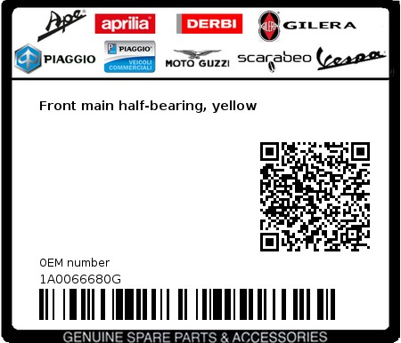Product image: Moto Guzzi - 1A0066680G - Front main half-bearing, yellow  0